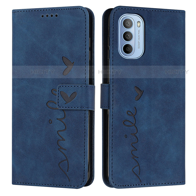 Funda de Cuero Cartera con Soporte Carcasa Y03X para Motorola Moto G51 5G Azul