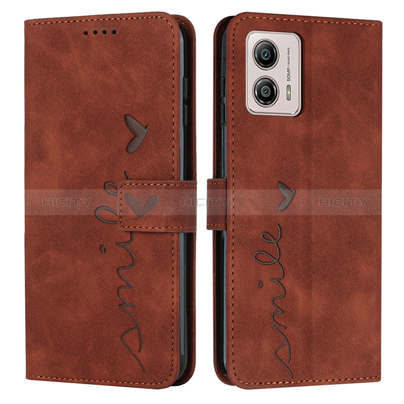 Funda de Cuero Cartera con Soporte Carcasa Y03X para Motorola Moto G53 5G Marron