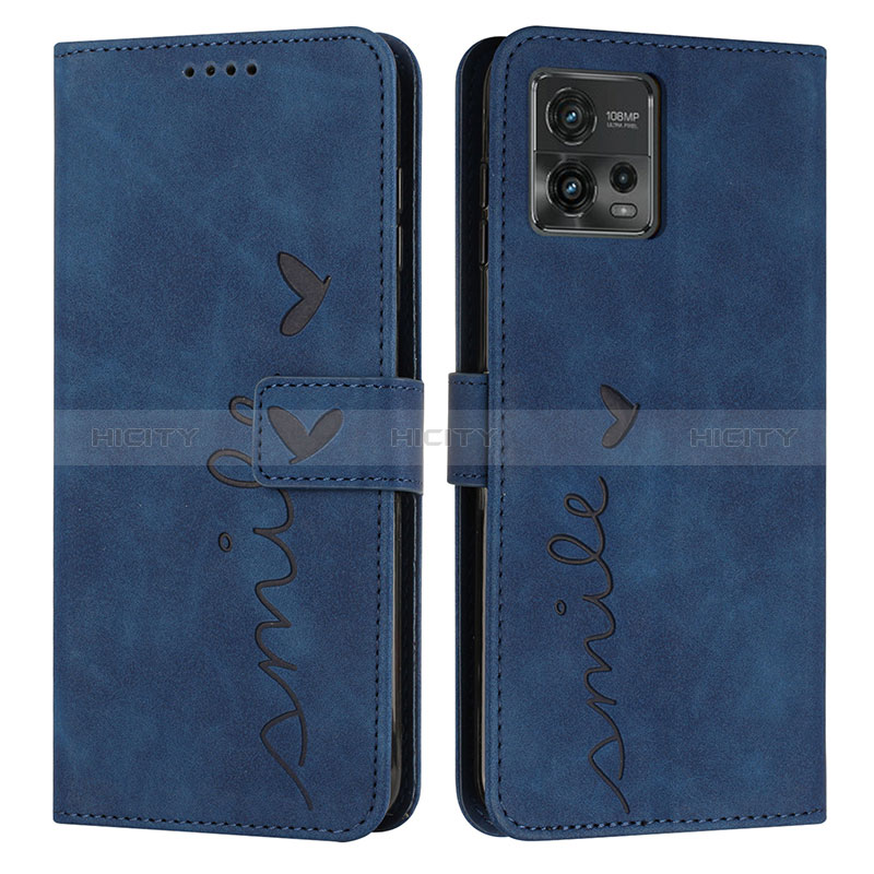 Funda de Cuero Cartera con Soporte Carcasa Y03X para Motorola Moto G72 Azul