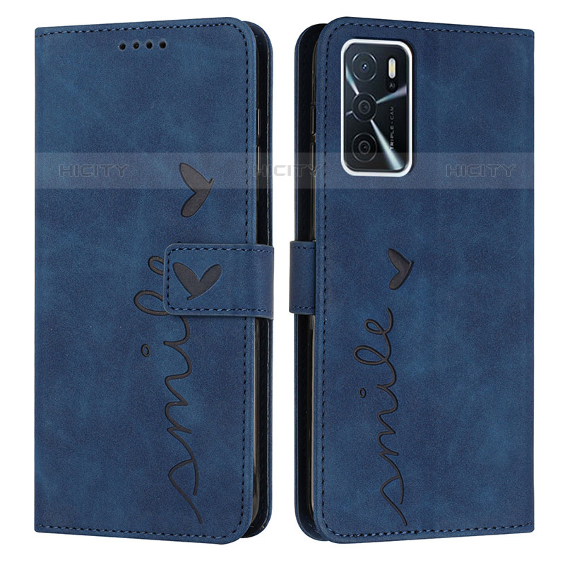 Funda de Cuero Cartera con Soporte Carcasa Y03X para Oppo A54s Azul