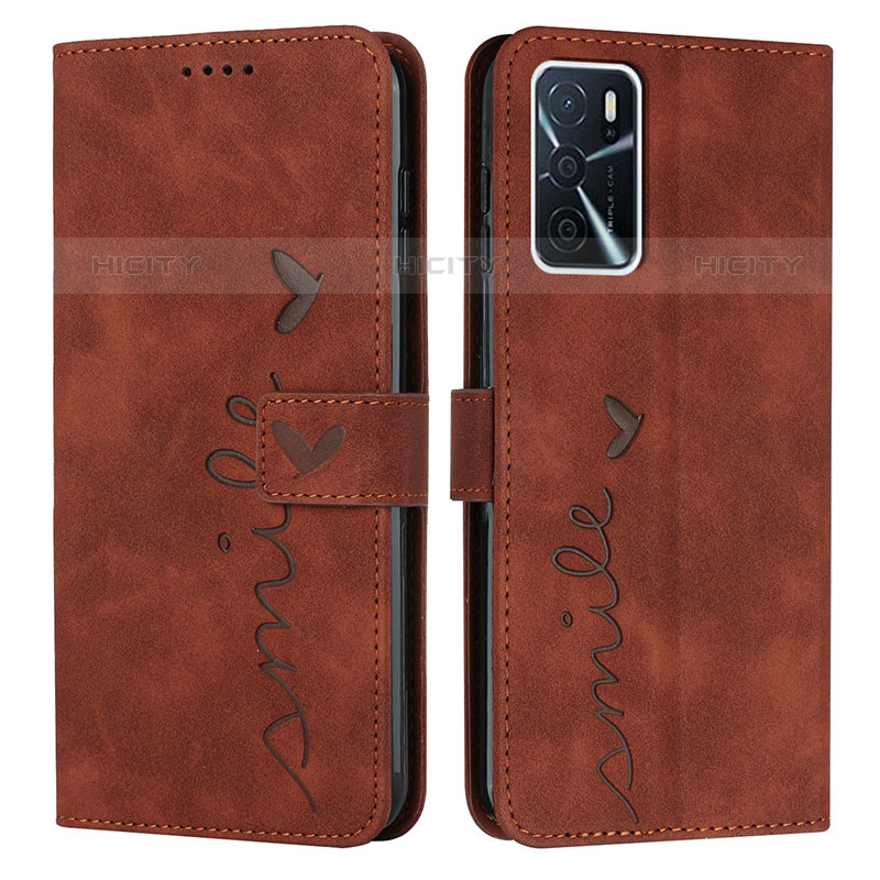 Funda de Cuero Cartera con Soporte Carcasa Y03X para Oppo A54s Marron