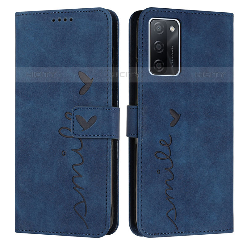 Funda de Cuero Cartera con Soporte Carcasa Y03X para Oppo A55S 5G Azul