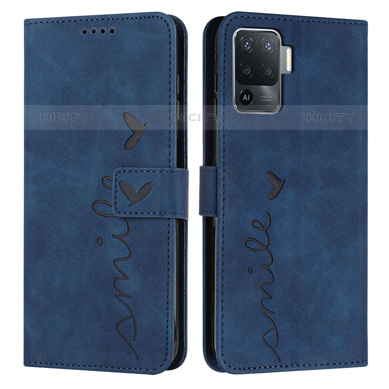 Funda de Cuero Cartera con Soporte Carcasa Y03X para Oppo A94 4G Azul