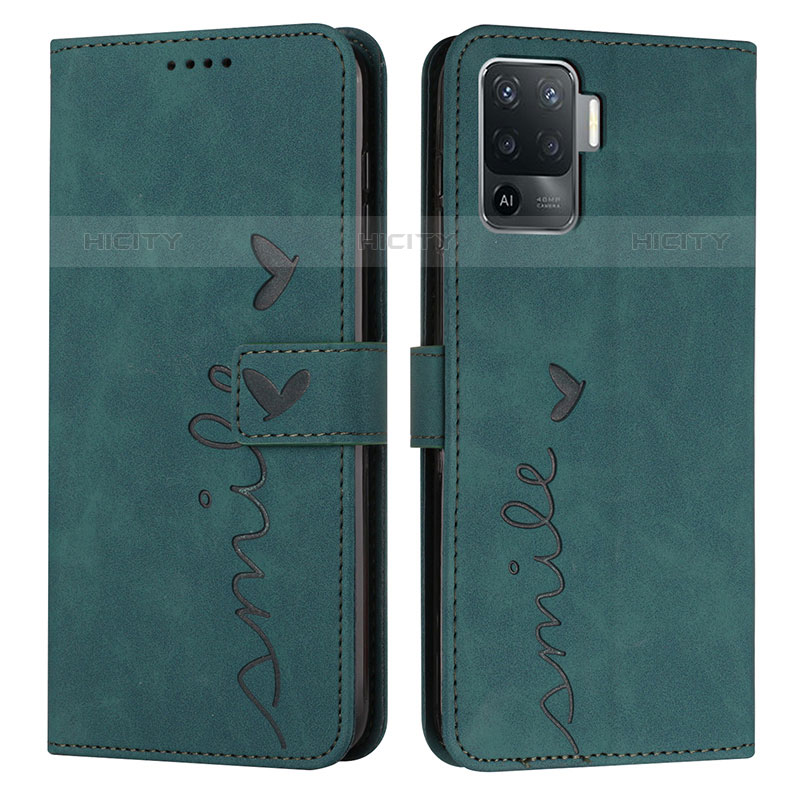 Funda de Cuero Cartera con Soporte Carcasa Y03X para Oppo F19 Pro Verde