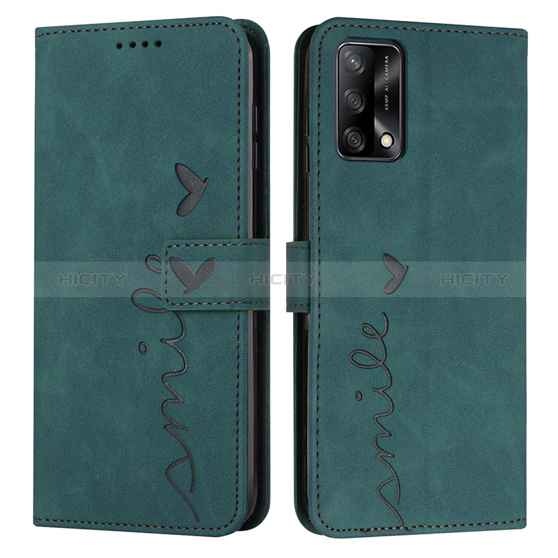 Funda de Cuero Cartera con Soporte Carcasa Y03X para Oppo F19 Verde