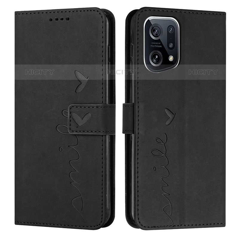 Funda de Cuero Cartera con Soporte Carcasa Y03X para Oppo Find X5 Pro 5G Negro