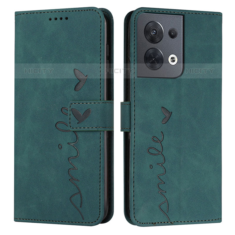 Funda de Cuero Cartera con Soporte Carcasa Y03X para Oppo Reno8 5G Verde