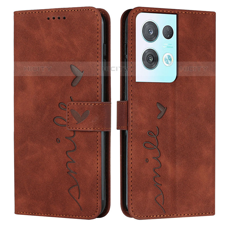 Funda de Cuero Cartera con Soporte Carcasa Y03X para Oppo Reno8 Pro 5G Marron