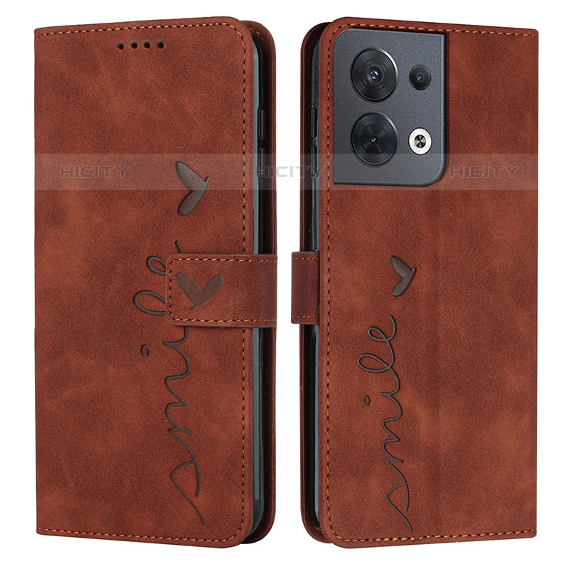 Funda de Cuero Cartera con Soporte Carcasa Y03X para Oppo Reno9 5G Marron