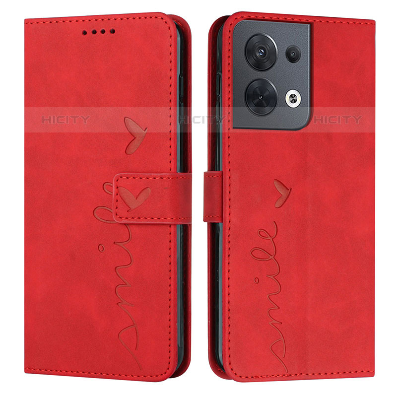 Funda de Cuero Cartera con Soporte Carcasa Y03X para Oppo Reno9 5G Rojo