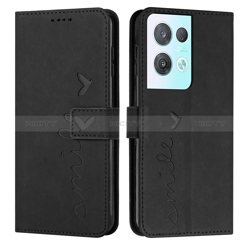 Funda de Cuero Cartera con Soporte Carcasa Y03X para Oppo Reno9 Pro+ Plus 5G Negro