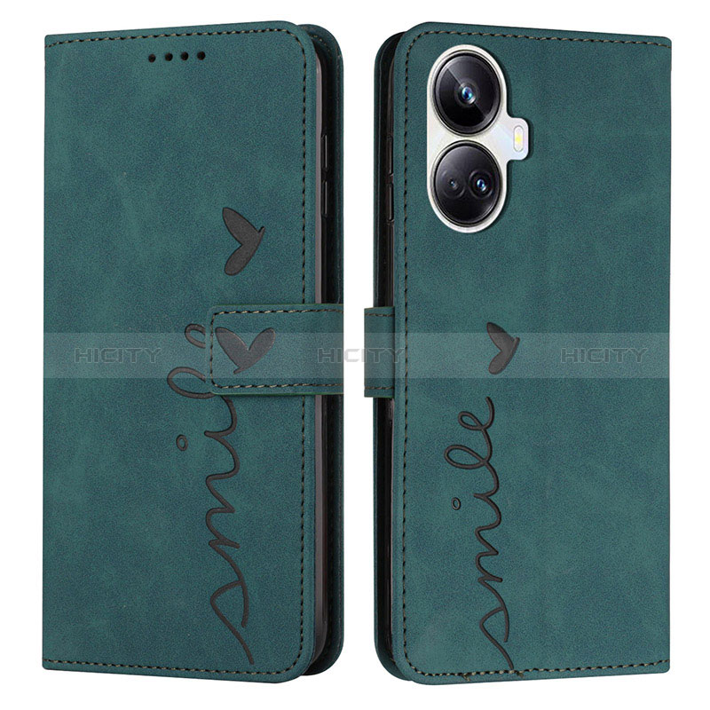 Funda de Cuero Cartera con Soporte Carcasa Y03X para Realme 10 Pro+ Plus 5G Verde