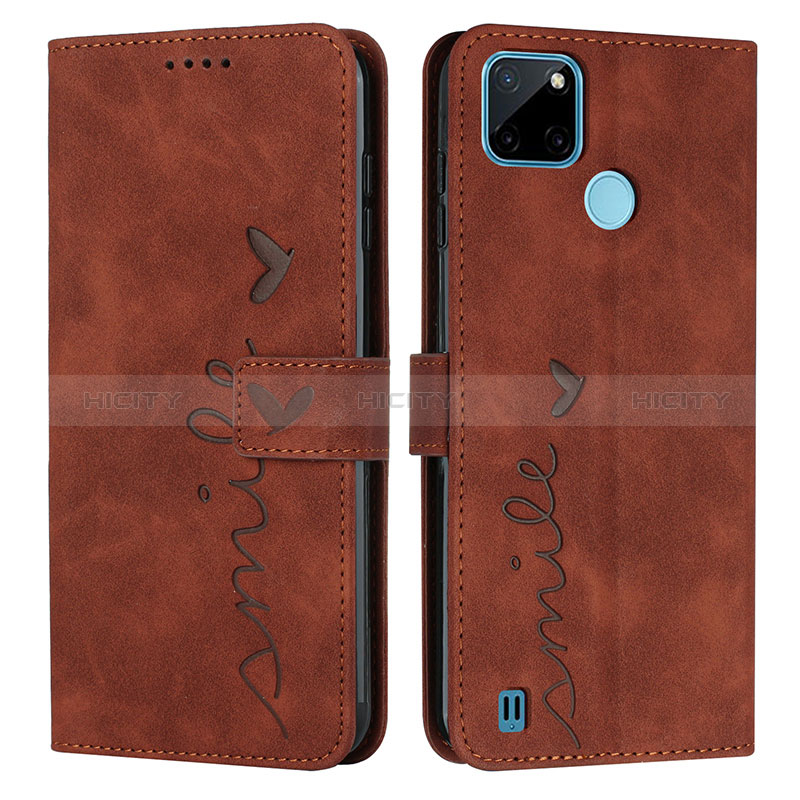 Funda de Cuero Cartera con Soporte Carcasa Y03X para Realme C21Y Marron