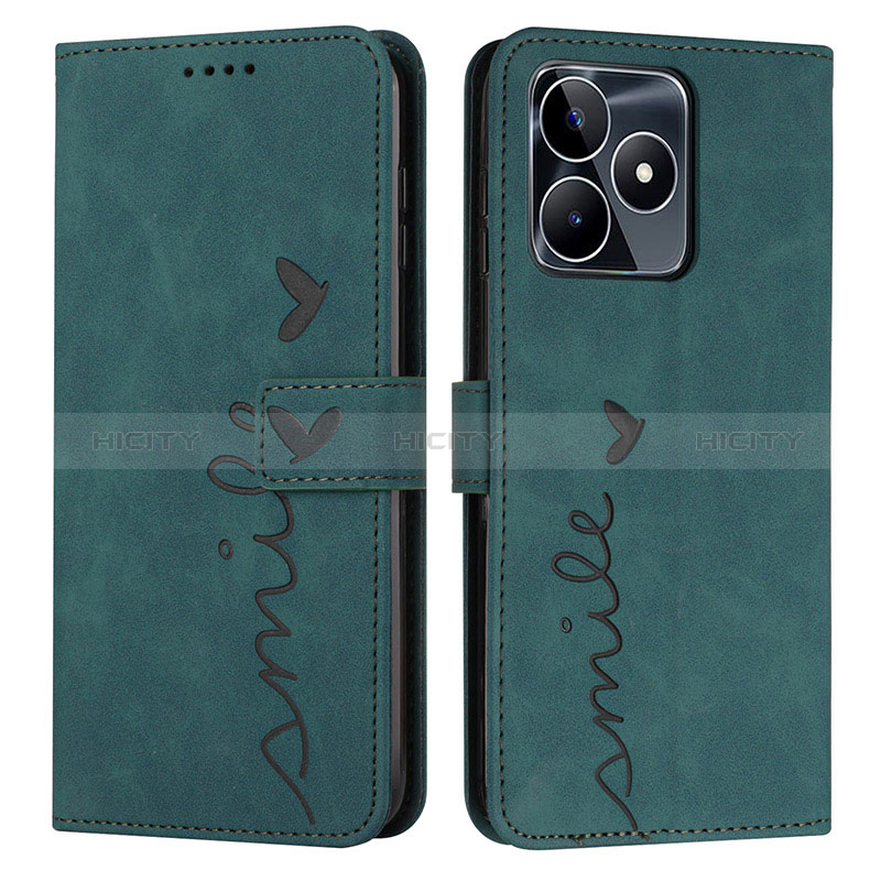 Funda de Cuero Cartera con Soporte Carcasa Y03X para Realme C51 Verde