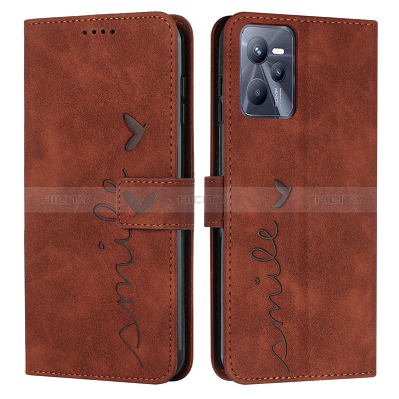 Funda de Cuero Cartera con Soporte Carcasa Y03X para Realme Narzo 50A Prime Marron