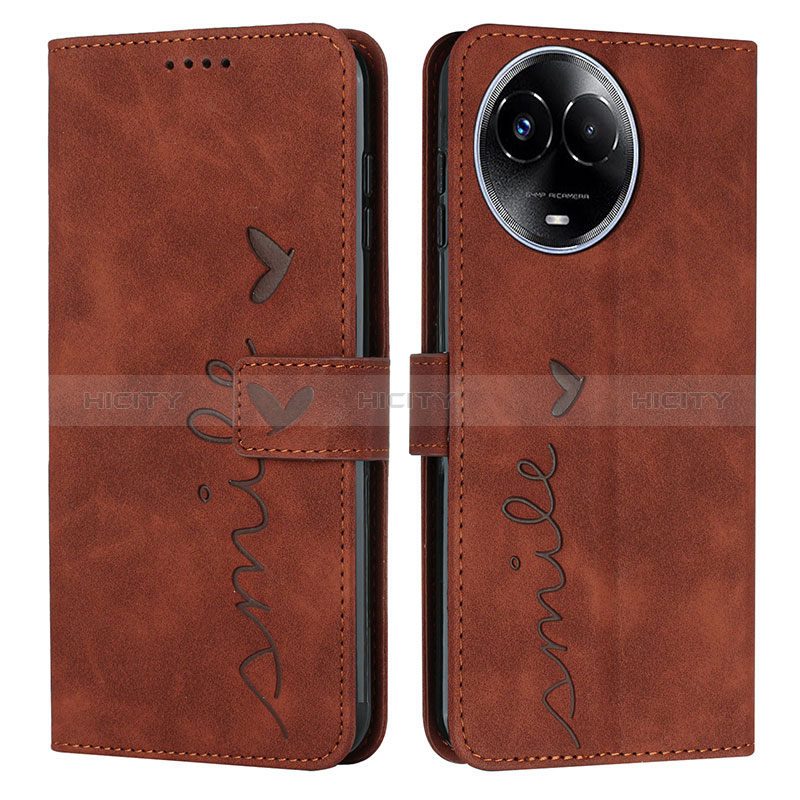 Funda de Cuero Cartera con Soporte Carcasa Y03X para Realme V50 5G Marron