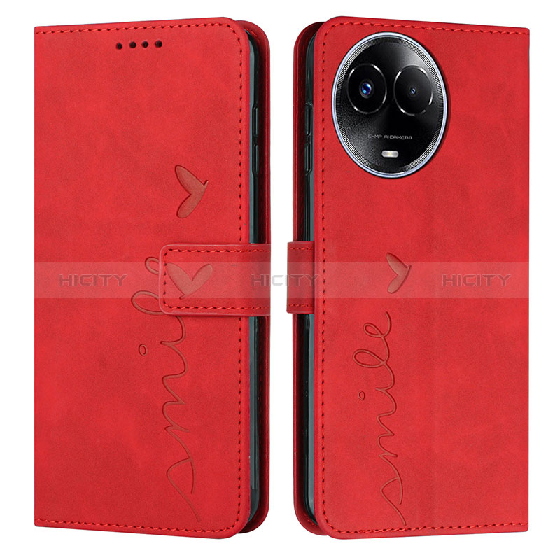 Funda de Cuero Cartera con Soporte Carcasa Y03X para Realme V50 5G Rojo