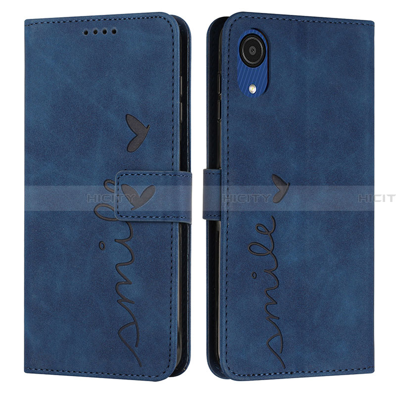 Funda de Cuero Cartera con Soporte Carcasa Y03X para Samsung Galaxy A03 Core Azul