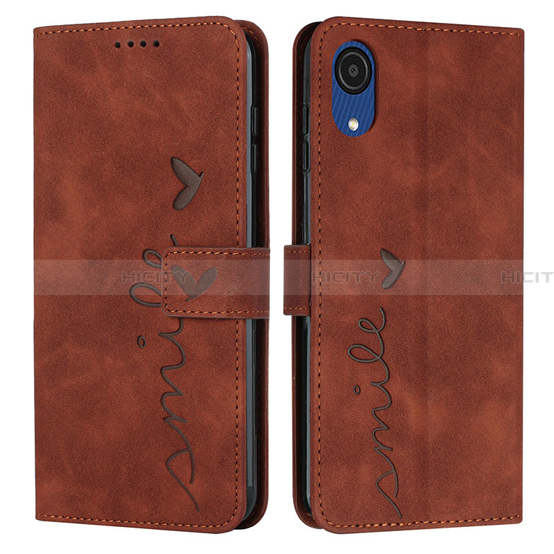 Funda de Cuero Cartera con Soporte Carcasa Y03X para Samsung Galaxy A03 Core Marron