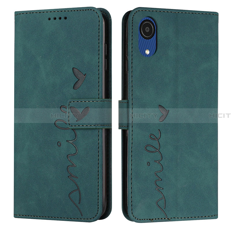 Funda de Cuero Cartera con Soporte Carcasa Y03X para Samsung Galaxy A03 Core Verde