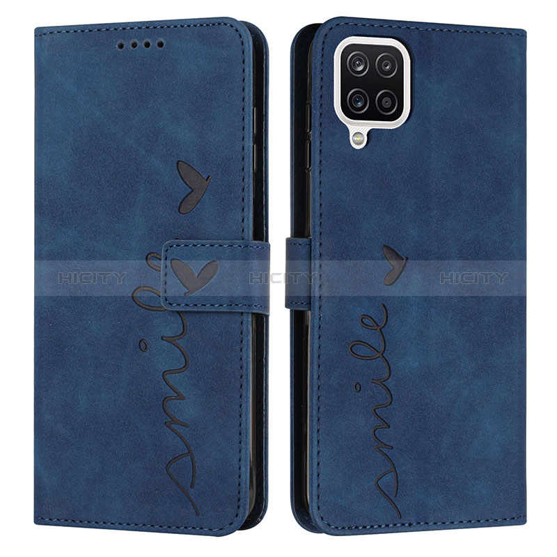 Funda de Cuero Cartera con Soporte Carcasa Y03X para Samsung Galaxy A12 Azul