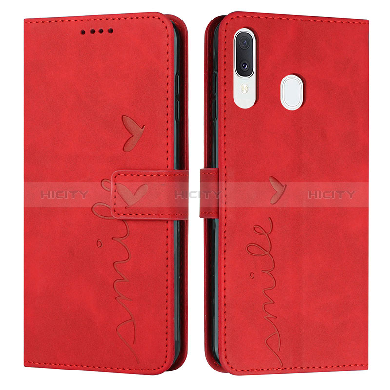 Funda de Cuero Cartera con Soporte Carcasa Y03X para Samsung Galaxy A20