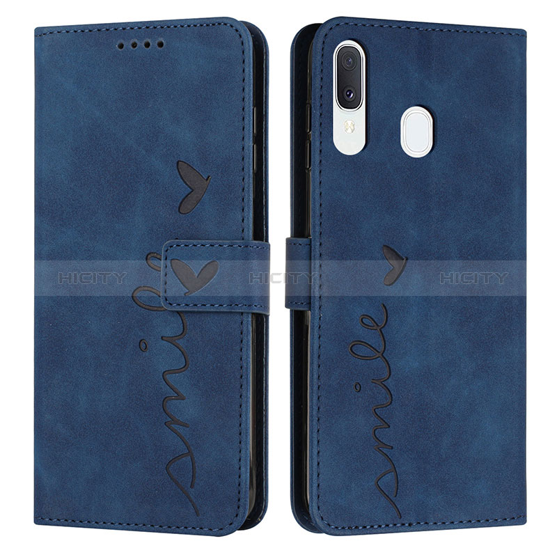 Funda de Cuero Cartera con Soporte Carcasa Y03X para Samsung Galaxy A20