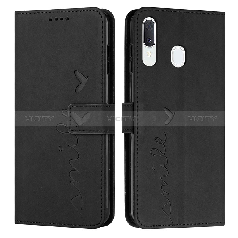 Funda de Cuero Cartera con Soporte Carcasa Y03X para Samsung Galaxy A20