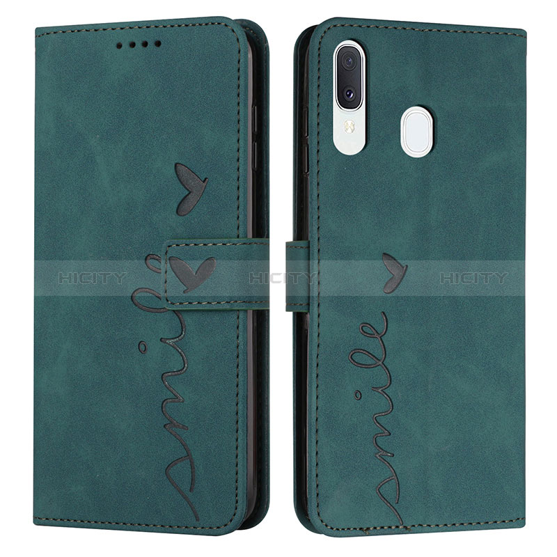 Funda de Cuero Cartera con Soporte Carcasa Y03X para Samsung Galaxy A20