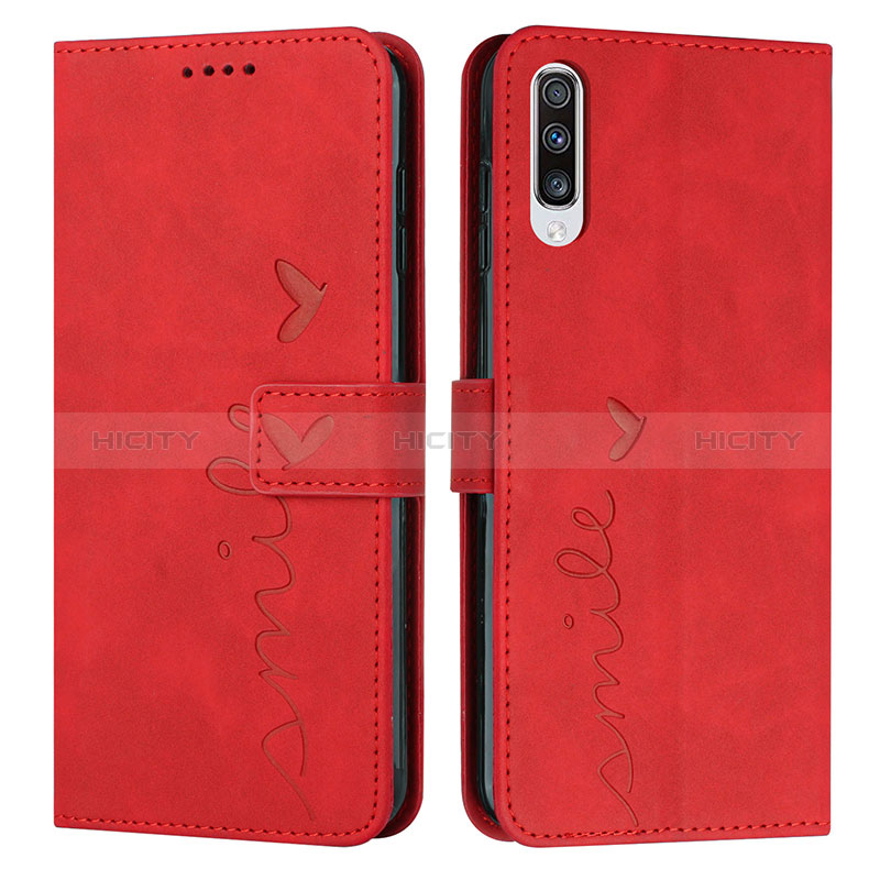 Funda de Cuero Cartera con Soporte Carcasa Y03X para Samsung Galaxy A50S Rojo