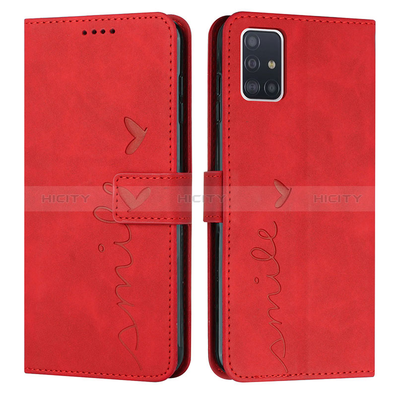 Funda de Cuero Cartera con Soporte Carcasa Y03X para Samsung Galaxy A51 5G Rojo