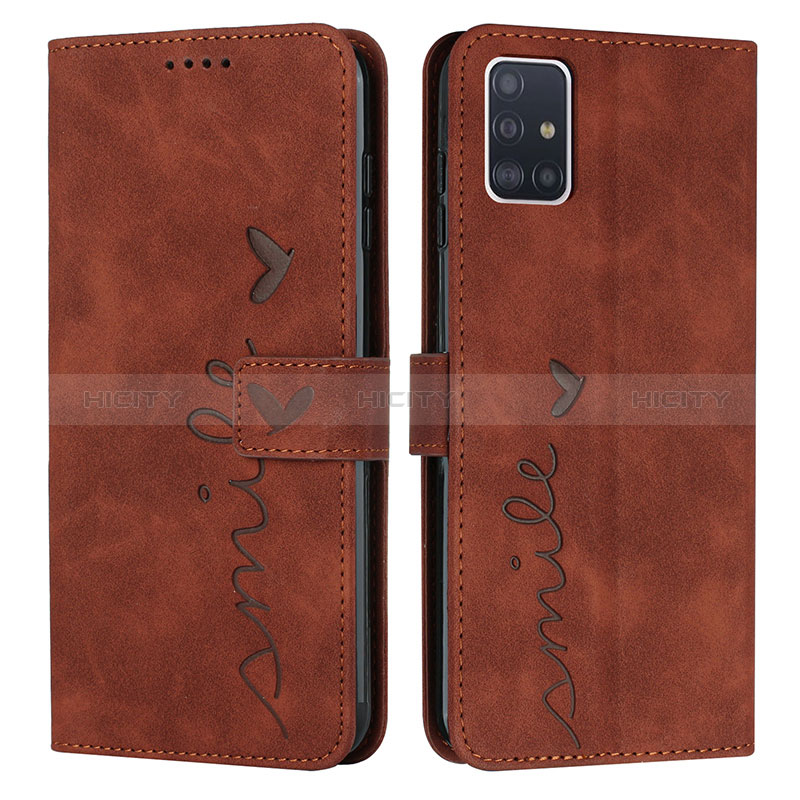 Funda de Cuero Cartera con Soporte Carcasa Y03X para Samsung Galaxy A71 4G A715 Marron