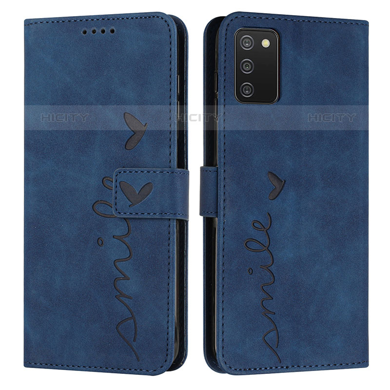 Funda de Cuero Cartera con Soporte Carcasa Y03X para Samsung Galaxy M02s Azul