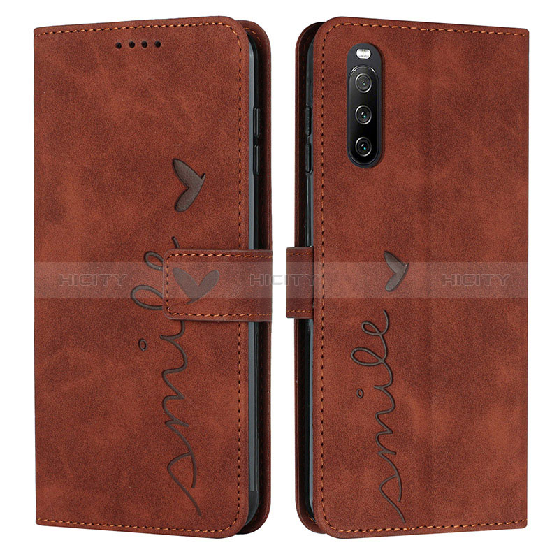 Funda de Cuero Cartera con Soporte Carcasa Y03X para Sony Xperia 10 IV Marron