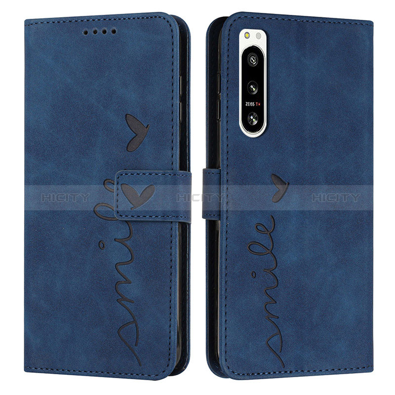 Funda de Cuero Cartera con Soporte Carcasa Y03X para Sony Xperia 5 IV Azul