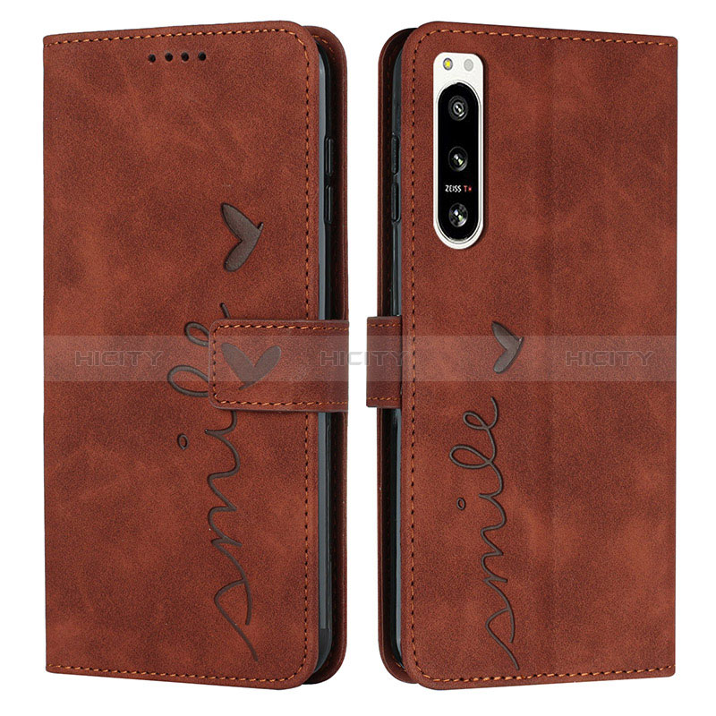 Funda de Cuero Cartera con Soporte Carcasa Y03X para Sony Xperia 5 IV Marron