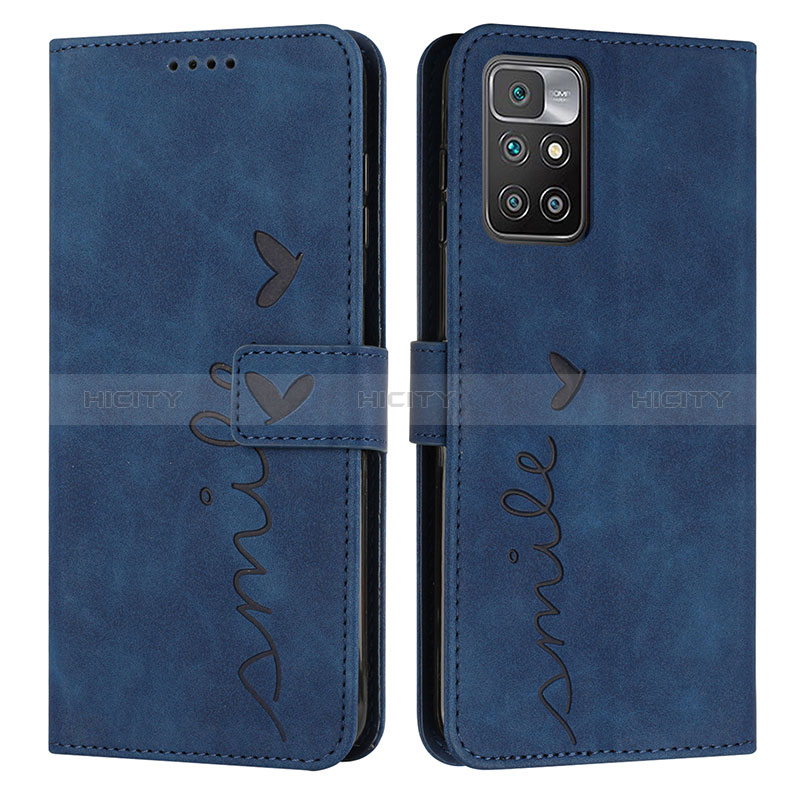 Funda de Cuero Cartera con Soporte Carcasa Y03X para Xiaomi Redmi 10 (2022) Azul