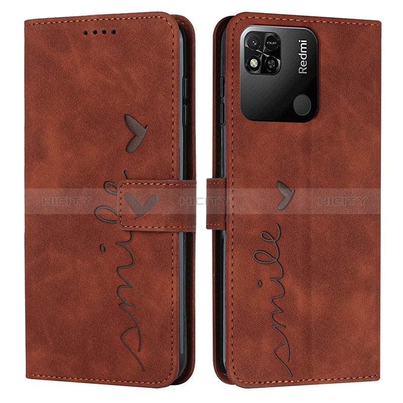 Funda de Cuero Cartera con Soporte Carcasa Y03X para Xiaomi Redmi 10 India Marron