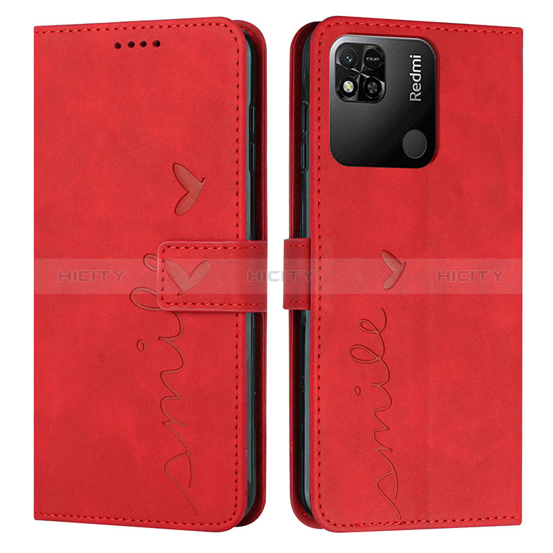 Funda de Cuero Cartera con Soporte Carcasa Y03X para Xiaomi Redmi 10 India Rojo