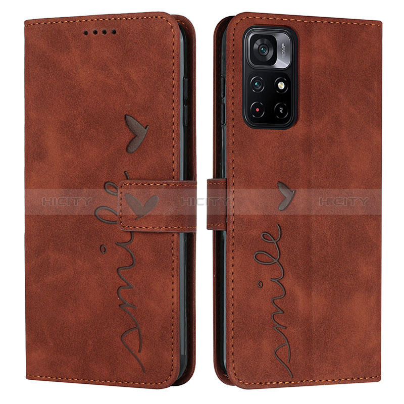 Funda de Cuero Cartera con Soporte Carcasa Y03X para Xiaomi Redmi Note 11 5G Marron