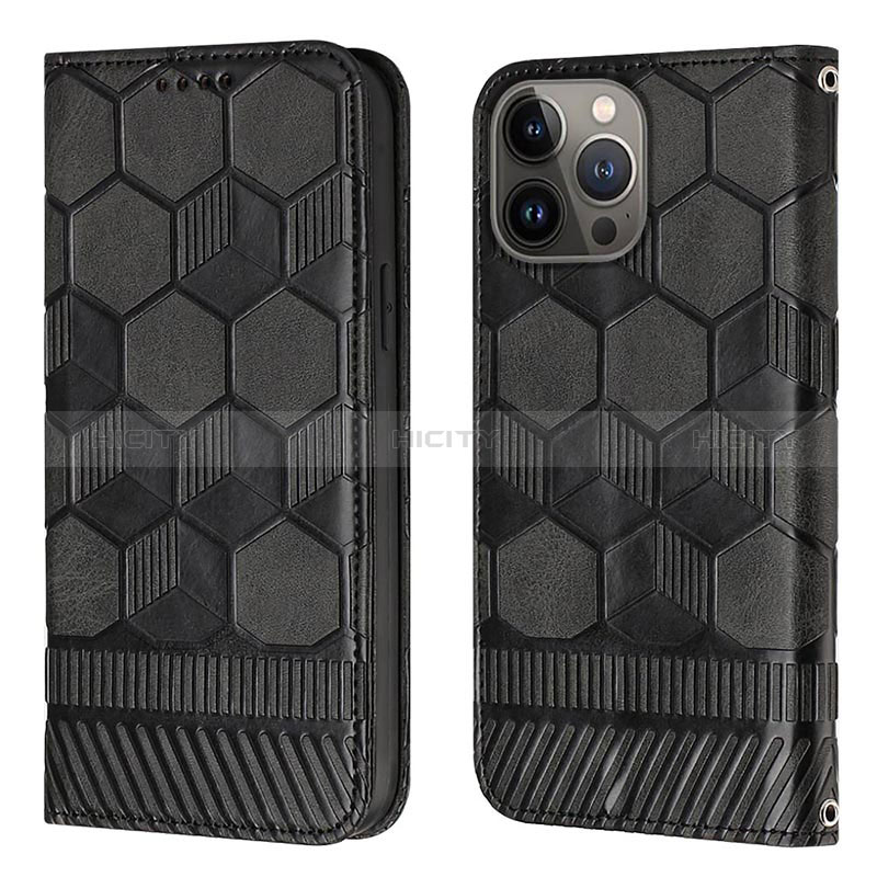 Funda de Cuero Cartera con Soporte Carcasa Y04B para Apple iPhone 13 Pro Max Negro