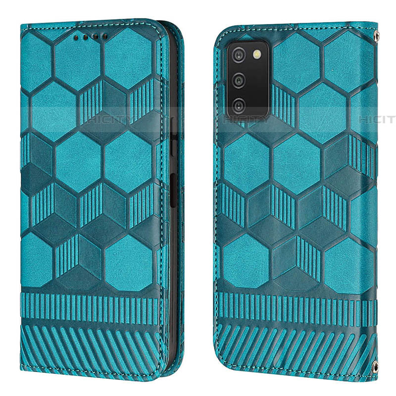 Funda de Cuero Cartera con Soporte Carcasa Y04B para Samsung Galaxy A03s Cian