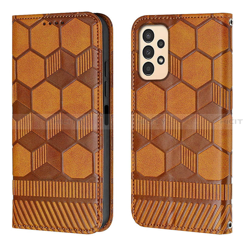 Funda de Cuero Cartera con Soporte Carcasa Y04B para Samsung Galaxy A13 4G Marron Claro