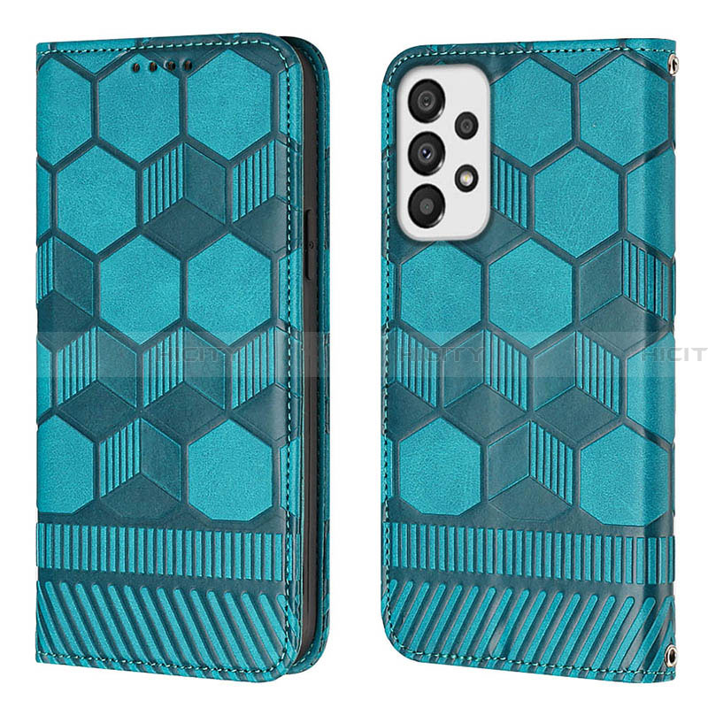 Funda de Cuero Cartera con Soporte Carcasa Y04B para Samsung Galaxy A33 5G Cian