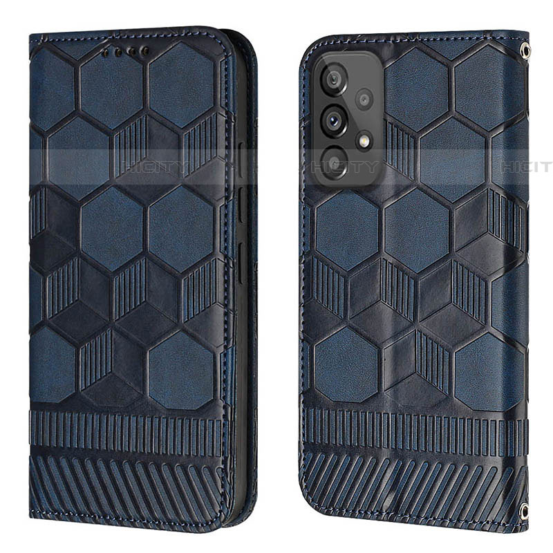 Funda de Cuero Cartera con Soporte Carcasa Y04B para Samsung Galaxy A73 5G Azul