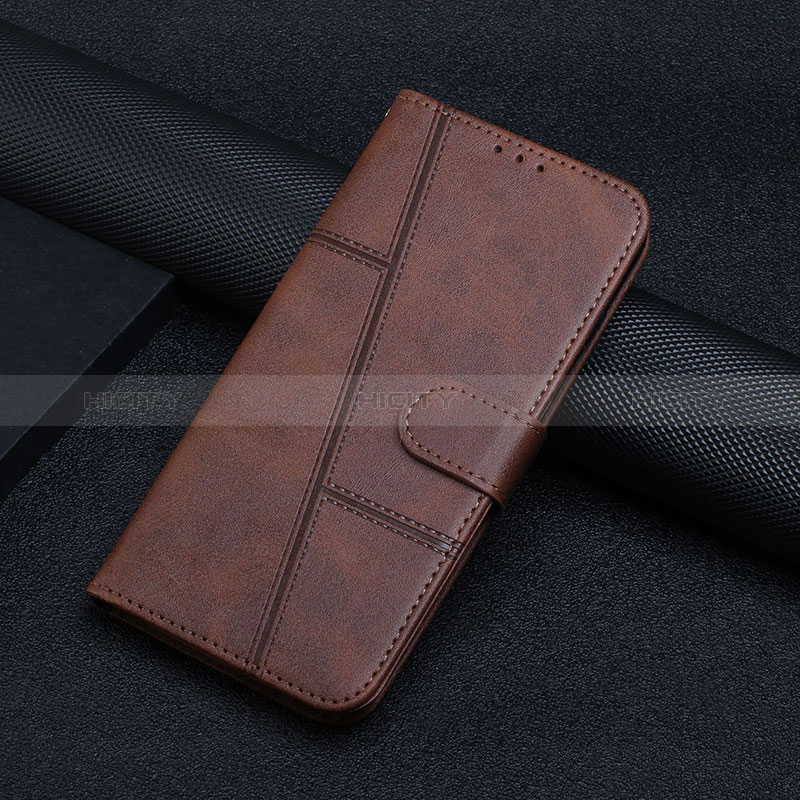 Funda de Cuero Cartera con Soporte Carcasa Y04X para Motorola Moto E22i Marron