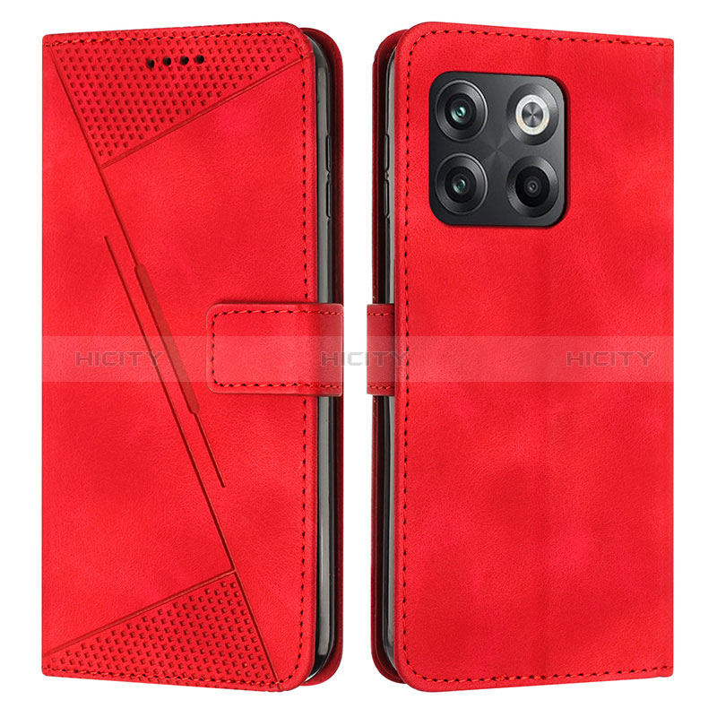 Funda de Cuero Cartera con Soporte Carcasa Y04X para OnePlus 10T 5G Rojo