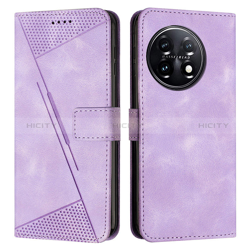 Funda de Cuero Cartera con Soporte Carcasa Y04X para OnePlus 11 5G Morado