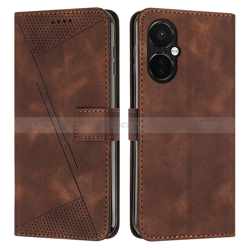 Funda de Cuero Cartera con Soporte Carcasa Y04X para OnePlus Nord CE 3 5G Marron