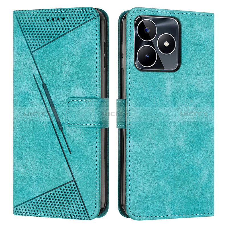 Funda de Cuero Cartera con Soporte Carcasa Y04X para Realme C53 India Verde